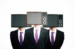 TV screen headed businessmen vector illustration TV screen headed businessmen vector illustration