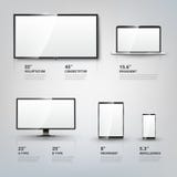TV screen, Lcd monitor, notebook, tablet computer vector illustration TV screen, Lcd monitor, notebook, tablet computer vector illustration