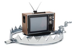 Tv Set Inside Bear Trap Tv Dependence Concept 3d Rendering Stock Illustration Illustration Of Bear Concept