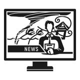 TV weather forecast icon, simple style royalty free illustration TV weather forecast icon, simple style royalty free illustration