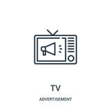 tvsymbolsvektor från annonseringsamling Tunn linje illustration f?r vektor f?r tv?versiktssymbol royaltyfri illustrationer tvsymbolsvektor från annonseringsamling Tunn linje illustration f?r vektor f?r tv?versiktssymbol royaltyfri illustrationer