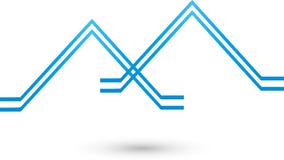 Två hus, tak, roofers och fastighetlogo, symbol vektor illustrationer Två hus, tak, roofers och fastighetlogo, symbol vektor illustrationer