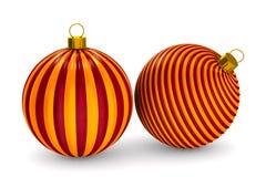 Twee Kerstmisspeelgoed op witte achtergrond Geïsoleerde 3d illustratie Vector Illustratie Twee Kerstmisspeelgoed op witte achtergrond Geïsoleerde 3d illustratie Vector Illustratie
