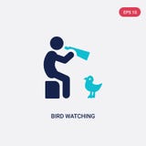 twee kleur vogelwaarnemings vectorpictogram van activiteit en hobbysconcept het geïsoleerde blauwe symbool van het vogelwaarnemin royalty-vrije illustratie twee kleur vogelwaarnemings vectorpictogram van activiteit en hobbysconcept het geïsoleerde blauwe symbool van het vogelwaarnemin royalty-vrije illustratie