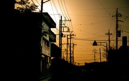 Twilight Sunset Residential House Building stock photography Twilight Sunset Residential House Building stock photography