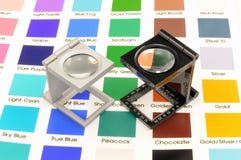 Twin Magnifier Loupes Color Management. Royalty Free Stock Photography