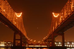 Twin Spans At Night Stock Image