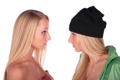 Twins girls faces royalty free stock image Twins girls faces royalty free stock image