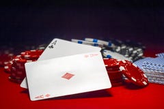 Two Aces And A Pile Of Poker Chips Stock Photo Two Aces And A Pile Of Poker Chips Stock Photo
