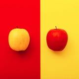 Two apples on bright backgrounds. geometry minimal style stock photography Two apples on bright backgrounds. geometry minimal style stock photography