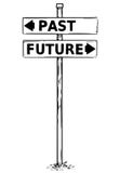 Two Arrow Sign Drawing of Past and Future Decision Arrows Stock Photography Two Arrow Sign Drawing of Past and Future Decision Arrows Stock Photography
