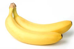 Two Bananas Isolated On White. Clipping Path Incl. Royalty Free Stock Image