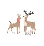 Two beautiful deers. Stylish vector illustration, scandinavian style. Stock Photography Two beautiful deers. Stylish vector illustration, scandinavian style. Stock Photography