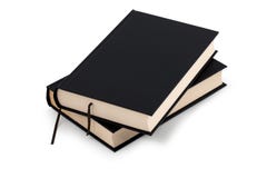 Two black books - clipping path