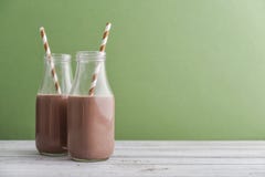 Two Bottles Chocolate Milk Stock Image