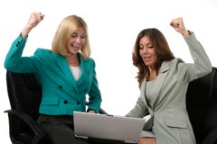 Two Business Women Working On Laptop 9 Stock Photography Two Business Women Working On Laptop 9 Stock Photography