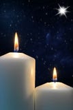 Two candles with Star of Bethlehem