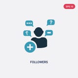 Two color followers vector icon from shapes concept. isolated blue followers vector sign symbol can be use for web, mobile and royalty free illustration Two color followers vector icon from shapes concept. isolated blue followers vector sign symbol can be use for web, mobile and royalty free illustration