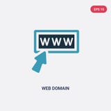 Two color web domain vector icon from programming concept. isolated blue web domain vector sign symbol can be use for web, mobile royalty free illustration Two color web domain vector icon from programming concept. isolated blue web domain vector sign symbol can be use for web, mobile royalty free illustration