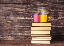 Two Cups And Books Royalty Free Stock Photography
