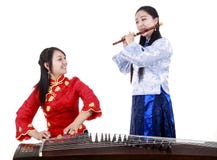 Two Female Musicians Royalty Free Stock Image Two Female Musicians Royalty Free Stock Image