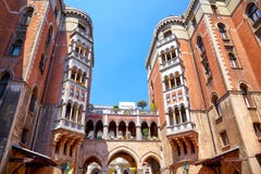 Two five-storey building and the arch in the courtyard of St. An stock images Two five-storey building and the arch in the courtyard of St. An stock images