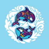 two-floral-orca-whales-circle-creative-a