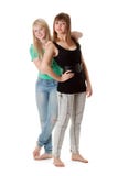 Two Girls In Jeans Stock Photography