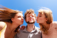 Three Girls Kissing Each Other