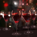 Two Glasses Of Red Wine, In A Toast. Render Stock Images