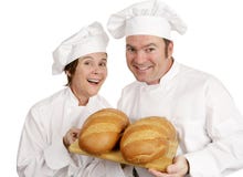 Two Happy Bakers Royalty Free Stock Photo Two Happy Bakers Royalty Free Stock Photo