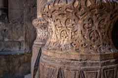 Two incredibly beautiful columns with beautiful patterns on them in the middle of an mosque stock photos Two incredibly beautiful columns with beautiful patterns on them in the middle of an mosque stock photos