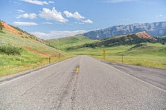 Two lane paved highway in the mountains Stock Photos Two lane paved highway in the mountains Stock Photos