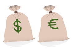 Two Large Bags Of Money Royalty Free Stock Photography