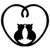 Two loving cats in the heart of tails Royalty Free Stock Photos Two loving cats in the heart of tails Royalty Free Stock Photos