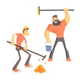 Two Man Picking Up Leaves royalty free illustration Two Man Picking Up Leaves royalty free illustration