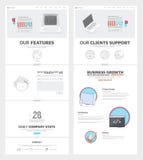 Two page Website design template with concept icons and avatars for business company portfolio stock illustration Two page Website design template with concept icons and avatars for business company portfolio stock illustration