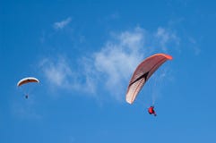 Two paragliders stock image Two paragliders stock image