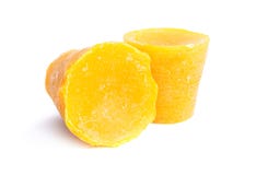 Two pieces of Beeswax isolated on white background royalty free stock images Two pieces of Beeswax isolated on white background royalty free stock images