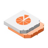 Two pizza boxes icon, isometric style stock illustration Two pizza boxes icon, isometric style stock illustration
