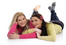 Two Pretty Girl Friends Having Fun And Laughing Royalty Free Stock Photo