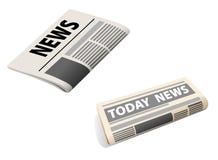 Two newspaper icons. Two realistic newspaper icons isolated on white background stock illustration Two newspaper icons. Two realistic newspaper icons isolated on white background stock illustration