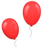 Two Red Balloons Stock Photo