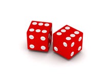Two Red Dice Stock Images