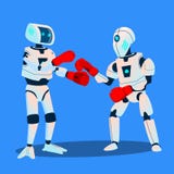 Two Robots Are Boxing On Ring Vector. Isolated Illustration vector illustration Two Robots Are Boxing On Ring Vector. Isolated Illustration vector illustration