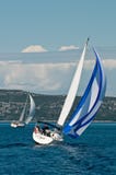 Two Sailing Boats On The Sea Royalty Free Stock Photos