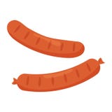 Two sausages isolated. Vector illustration stock illustration Two sausages isolated. Vector illustration stock illustration