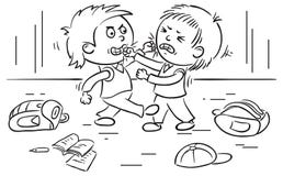 Download Two Schoolboys Are Fighting Stock Vector - Illustration of behavior, school: 44610070