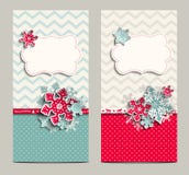 Two Shabby Chic Cards, Can Be Used As Christmas Stock Image Two Shabby Chic Cards, Can Be Used As Christmas Stock Image