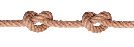 Two Tiled Knot On Rope Such A Heart Stock Image